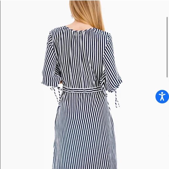 MDS Stripes Blue and White Striped Garden Midi Dress - Picture 3 of 10